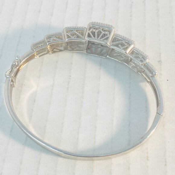 Beautiful Vintage Ornate Sterling Silver Panel Bracelet – Stamped 925 SJD - Picture 7 of 12